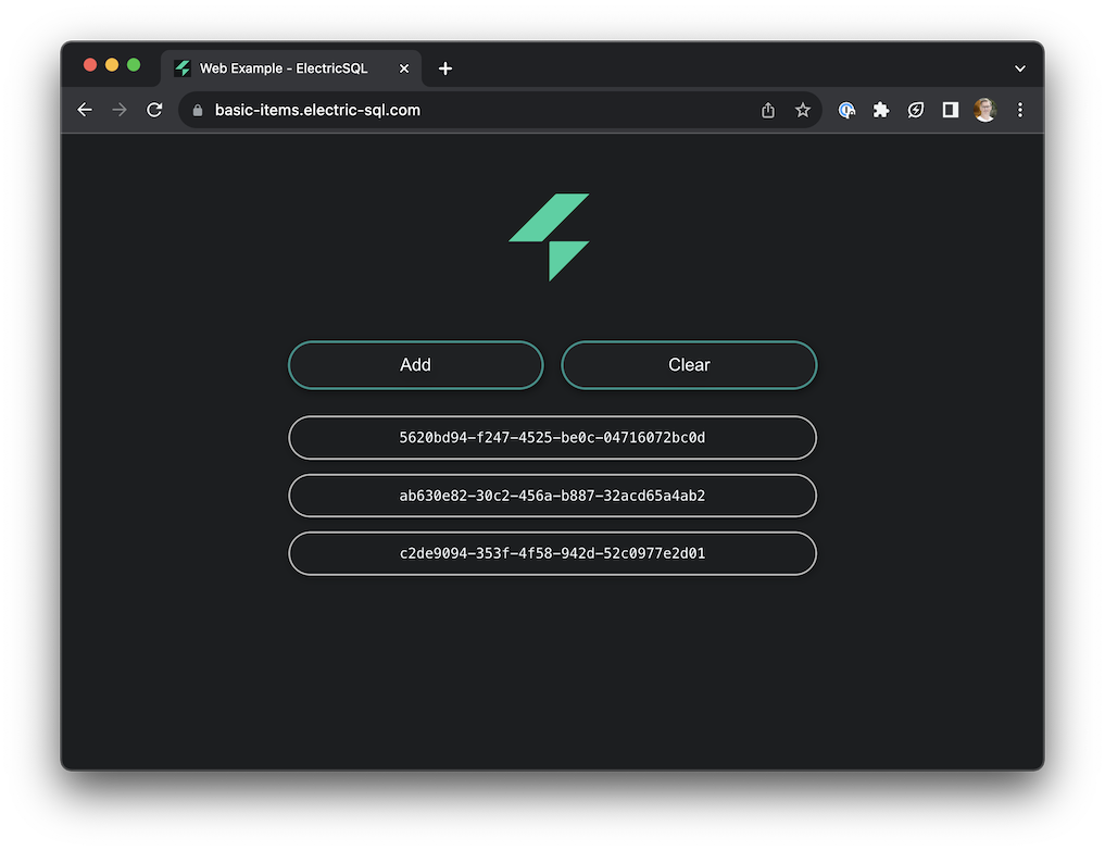 Basic example sreenshot